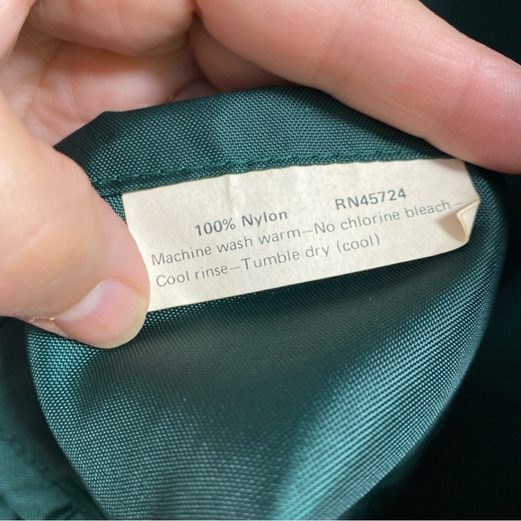 K brand Vintage Jacket Green Large DEKALB Patch Full Zip 70's 80's Nylon Farmer - Picture 13 of 16